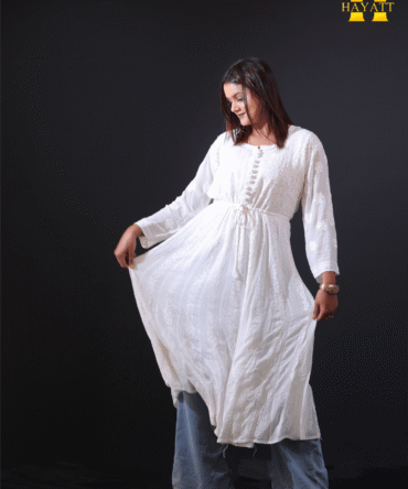 Lucknowi chickankari kurti- HBG 2056