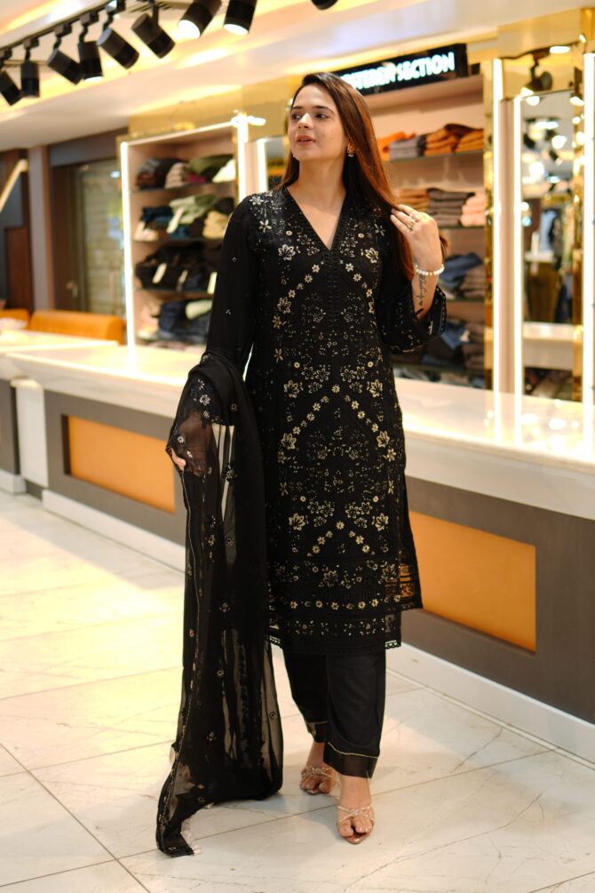 Black Kadhai Suit